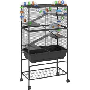 PawHut 5 Tier Large Hamster Cage on Wheels with 17 cm Deep Tray, Storage Shelf for Syrian, Gerbil, Rats PawHut 5 Tier Large Hamster Cage on Wheels with 17 cm Deep Tray, Storage Shelf for Syrian, Gerbil, Rats