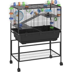 PawHut 3 Tier Large Hamster Cage on Wheels with 17 cm Deep Tray, Storage Shelf for Syrian, Gerbil, Rats PawHut 3 Tier Large Hamster Cage on Wheels with 17 cm Deep Tray, Storage Shelf for Syrian, Gerbil, Rats