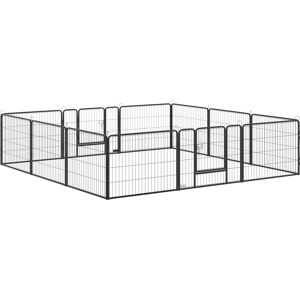 PawHut Heavy Duty Pet Playpen, 12 Panels Puppy Play Pen, Foldable Steel Dog Exercise Fence, with 2 Doors Locking Latch, 80 x 60 cm PawHut Heavy Duty Pet Playpen, 12 Panels Puppy Play Pen, Foldable Steel Dog Exercise Fence, with 2 Doors Locking Latch, 80 x 60 cm