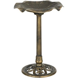 Outsunny 71cm Bird Bath for Garden, Standing Pedestal Birdbath with Lotus Leaf Basin, Vintage Decorative Bird Bath Bowl for Outdoor, Bronze Tone Outsunny 71cm Bird Bath for Garden, Standing Pedestal Birdbath with Lotus Leaf Basin, Vintage Decorative Bird Bath Bowl for Outdoor, Bronze Tone