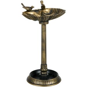 Outsunny 81cm Tall Bird Bath with 2 Decorative Birds, Vintage Style Birdbath with Flower Planter Base, Bird Bath Bowl for Garden, Bronze Tone Outsunny 81cm Tall Bird Bath with 2 Decorative Birds, Vintage Style Birdbath with Flower Planter Base, Bird Bath Bowl for Garden, Bronze Tone