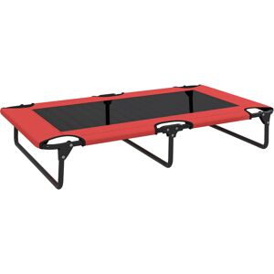 PawHut Portable Raised Dog Bed, Elevated Pet Cot with Breathable Mesh for Indoor Outdoor, for Large Dogs, Red PawHut Portable Raised Dog Bed, Elevated Pet Cot with Breathable Mesh for Indoor Outdoor, for Large Dogs, Red