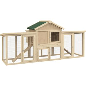 PawHut Large Chicken Coop with Run Backyard Hen House Poultry Coops Cages with Nesting Box Wooden 204 x 85 x 93cm Aosom UK PawHut Large Chicken Coop with Run Backyard Hen House Poultry Coops Cages with Nesting Box Wooden 204 x 85 x 93cm Aosom UK