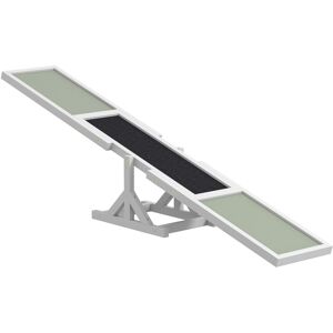 PawHut Wooden Pet Seesaw for Big Dogs, Dog Agility Equipment with Anti-Slip Surface - White Aosom UK PawHut Wooden Pet Seesaw for Big Dogs, Dog Agility Equipment with Anti-Slip Surface - White Aosom UK