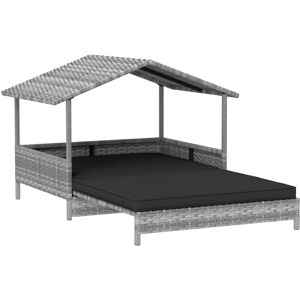 PawHut Extendable Elevated Dog Bed, Rattan Dog House, with Water-Resistant Roof, Removable Cushion, Charcoal Grey PawHut Extendable Elevated Dog Bed, Rattan Dog House, with Water-Resistant Roof, Removable Cushion, Charcoal Grey