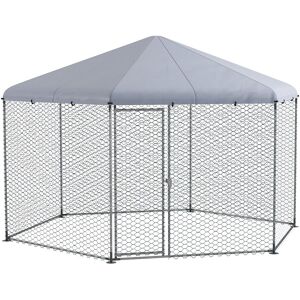 PawHut 4 x 3.5 x 2.6m Chicken Coop for 10-15 Chickens, Hens, Rabbits, Ducks, Outdoor Garden Chicken Run PawHut 4 x 3.5 x 2.6m Chicken Coop for 10-15 Chickens, Hens, Rabbits, Ducks, Outdoor Garden Chicken Run
