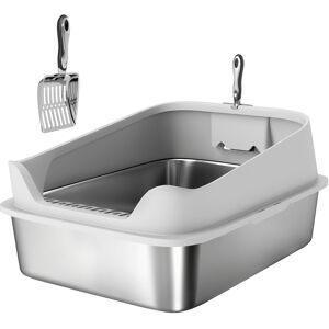 PawHut XXL Stainless Steel Cat Litter Box with High Sides, Scoop, 70 x 50 x 30 cm PawHut XXL Stainless Steel Cat Litter Box with High Sides, Scoop, 70 x 50 x 30 cm