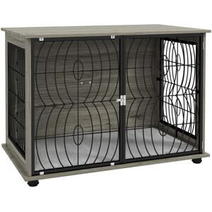 PawHut 37" Indoor Dog Crate Furniture End Table w/ Plush Washable Cushion, Lockable Door, for Large Size Dogs Aosom UK PawHut 37" Indoor Dog Crate Furniture End Table w/ Plush Washable Cushion, Lockable Door, for Large Size Dogs Aosom UK