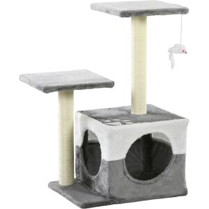 PawHut Deluxe Cat Climber: Sisal Scratching Posts, Cosy Condo, Elevated Perches & Playful Mouse, Sleek Grey Aosom UK PawHut Deluxe Cat Climber: Sisal Scratching Posts, Cosy Condo, Elevated Perches & Playful Mouse, Sleek Grey Aosom UK