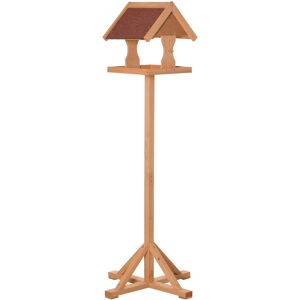 PawHut Bird Feeder Table, Wooden Freestanding Outdoor Feeding Station with Weatherproof Roof, Cross-shaped Base, Natural, 55 x 55 x 144cm Aosom UK PawHut Bird Feeder Table, Wooden Freestanding Outdoor Feeding Station with Weatherproof Roof, Cross-shaped Base, Natural, 55 x 55 x 144cm Aosom UK