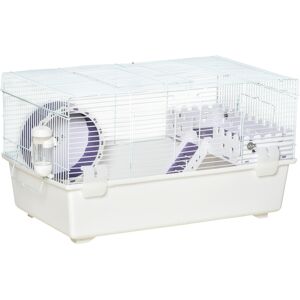 PawHut Two-Tier Hamster Cage, Multi-Storey Gerbil Haven, Small Animal Habitat with Water Bottle, Exercise Wheel, Ladder, White Aosom UK PawHut Two-Tier Hamster Cage, Multi-Storey Gerbil Haven, Small Animal Habitat with Water Bottle, Exercise Wheel, Ladder, White Aosom UK