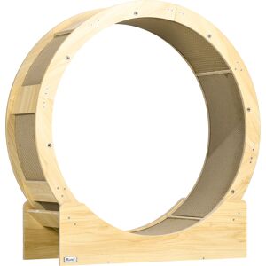PawHut Cat Wheel with Brake, Scratching Pads, Oak Aosom UK PawHut Cat Wheel with Brake, Scratching Pads, Oak Aosom UK