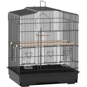 PawHut Large Metal Bird Cage with Stand, Perches, Food Bowls, Swing for Budgie, Parakeet, 46.5 x 36 x 59cm, Black PawHut Large Metal Bird Cage with Stand, Perches, Food Bowls, Swing for Budgie, Parakeet, 46.5 x 36 x 59cm, Black