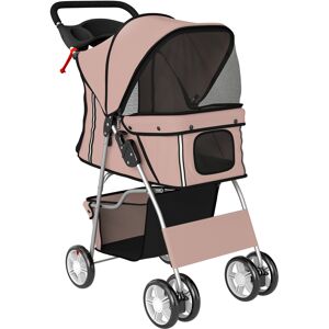 PawHut Dog Pram, Pet Stroller with Reflective Strips, Foldable Cat Stroller with 360° Swivel Wheels, Brown PawHut Dog Pram, Pet Stroller with Reflective Strips, Foldable Cat Stroller with 360° Swivel Wheels, Brown