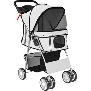 PawHut Dog Pram, Pet Stroller with Reflective Strips, Foldable Cat Stroller with 360° Swivel Wheels, Grey PawHut Dog Pram, Pet Stroller with Reflective Strips, Foldable Cat Stroller with 360° Swivel Wheels, Grey