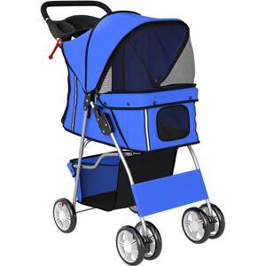 PawHut Dog Pram, Pet Stroller with Reflective Strips, Foldable Cat Stroller with 360° Swivel Wheels, Blue PawHut Dog Pram, Pet Stroller with Reflective Strips, Foldable Cat Stroller with 360° Swivel Wheels, Blue