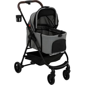 PawHut Dog Stroller, 3 in 1 Foldable Pet Stroller for Small Puppy Cat with Detachable Travel Carrier, Storage Basket, Grey PawHut Dog Stroller, 3 in 1 Foldable Pet Stroller for Small Puppy Cat with Detachable Travel Carrier, Storage Basket, Grey