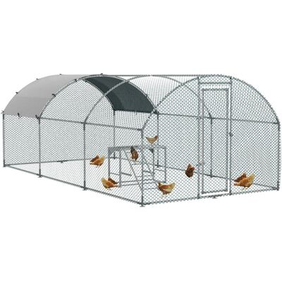 PawHut Spacious Walk-In Chicken Run, Outdoor Coop with Activity Shelf and Protective Cover, 2.8x5.7x2m, Secure Design PawHut Spacious Walk-In Chicken Run, Outdoor Coop with Activity Shelf and Protective Cover, 2.8x5.7x2m, Secure Design