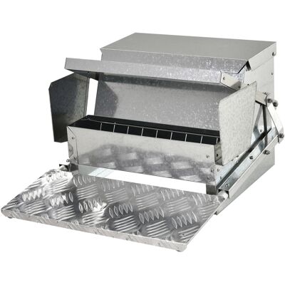 PawHut 11.5kg Capacity Automatic Chicken Poultry Feeder with a Galvanized Steel and Aluminium Build, Weatherproof Design Aosom UK PawHut 11.5kg Capacity Automatic Chicken Poultry Feeder with a Galvanized Steel and Aluminium Build, Weatherproof Design Aosom UK