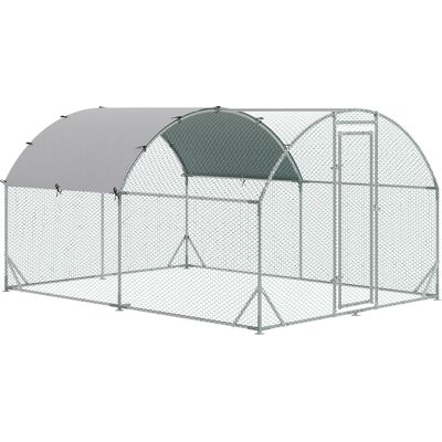 PawHut Walk In Chicken Run Galvanized Chicken Coop Hen Poultry House Cage Rabbit Hutch Pet Playpen Backyard with Water-Resist Cover, 2.8 x 3.8 x 2m PawHut Walk In Chicken Run Galvanized Chicken Coop Hen Poultry House Cage Rabbit Hutch Pet Playpen Backyard with Water-Resist Cover, 2.8 x 3.8 x 2m