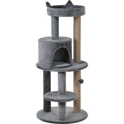 PawHut Grey 104 cm 4-Tier Cat Tree - Climbing & Play PawHut Grey 104 cm 4-Tier Cat Tree - Climbing & Play