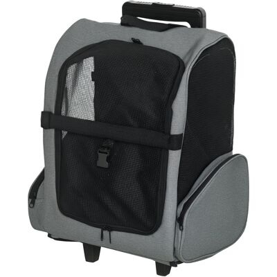 PawHut Pet Mobility Carrier: Portable Dog Travel Bag with Trolley, Telescopic Handle & Stroller Wheel, Grey Aosom UK PawHut Pet Mobility Carrier: Portable Dog Travel Bag with Trolley, Telescopic Handle & Stroller Wheel, Grey Aosom UK