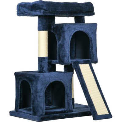 PawHut Sisal Cat Activity Tree, Rest & Play Centre with 2 Houses, Durable, Navy Blue Aosom UK PawHut Sisal Cat Activity Tree, Rest & Play Centre with 2 Houses, Durable, Navy Blue Aosom UK