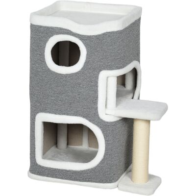 PawHut 75 cm Cat Tree, Cat Tower Condo for Indoor Cats with Scratching Post, Jumping Platform, Grey PawHut 75 cm Cat Tree, Cat Tower Condo for Indoor Cats with Scratching Post, Jumping Platform, Grey