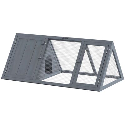 PawHut Rabbit Hutch, Wooden Guinea Pig Hutch with Run and Doors, Outdoor Triangle Bunny House for Rabbits,Duck and Chicken PawHut Rabbit Hutch, Wooden Guinea Pig Hutch with Run and Doors, Outdoor Triangle Bunny House for Rabbits,Duck and Chicken