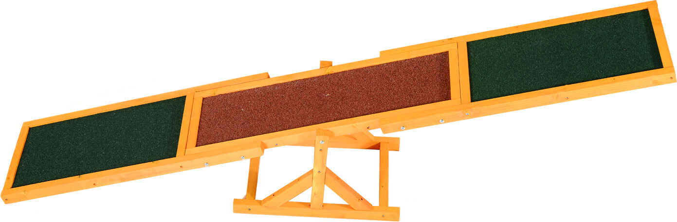 PawHut 1.8m Wooden Pet Seesaw Dog Agility Equipment Activity Sport Dog Training Agility Obedience Equipment Toy Weather Resistant Aosom UK