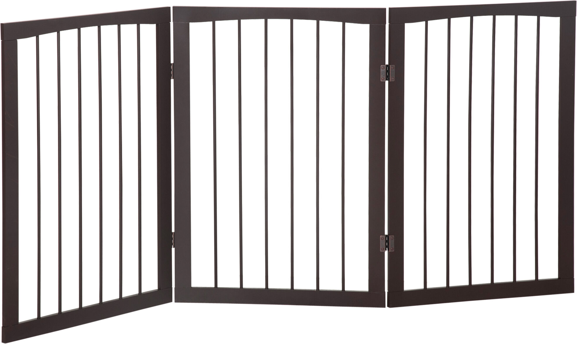 PawHut Folding 3 Panel Pet Gate Wooden Foldable Dog Fence Indoor Free Standing Safety Gate Portable Separation Pet Barrier Guard Aosom UK