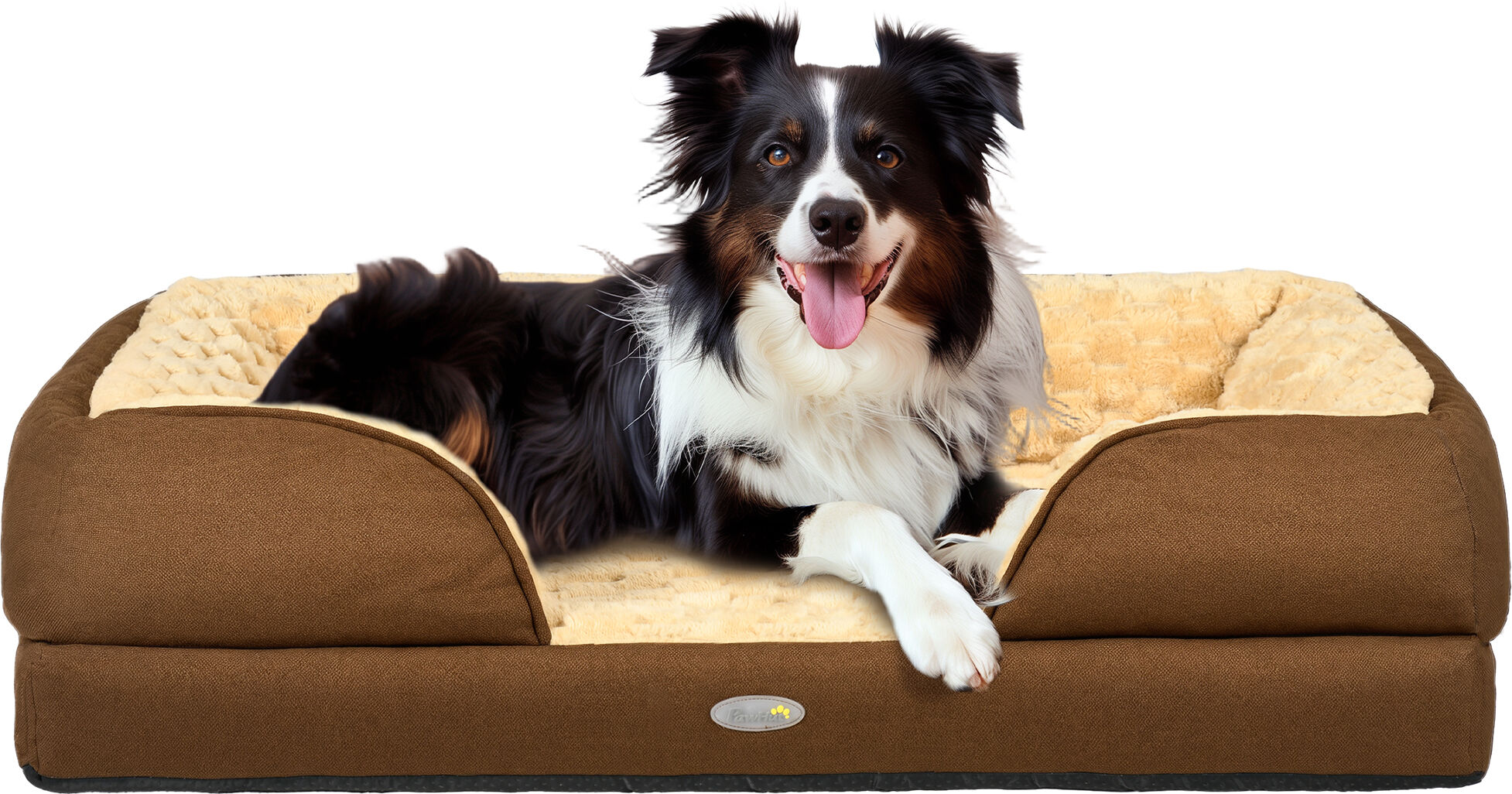 PawHut Calming Dog Bed Pet Mattress w/ Removable Cover, Anti-Slip Bottom, for Medium Dogs, 90L x 69W x 21Hcm - Brown Aosom UK
