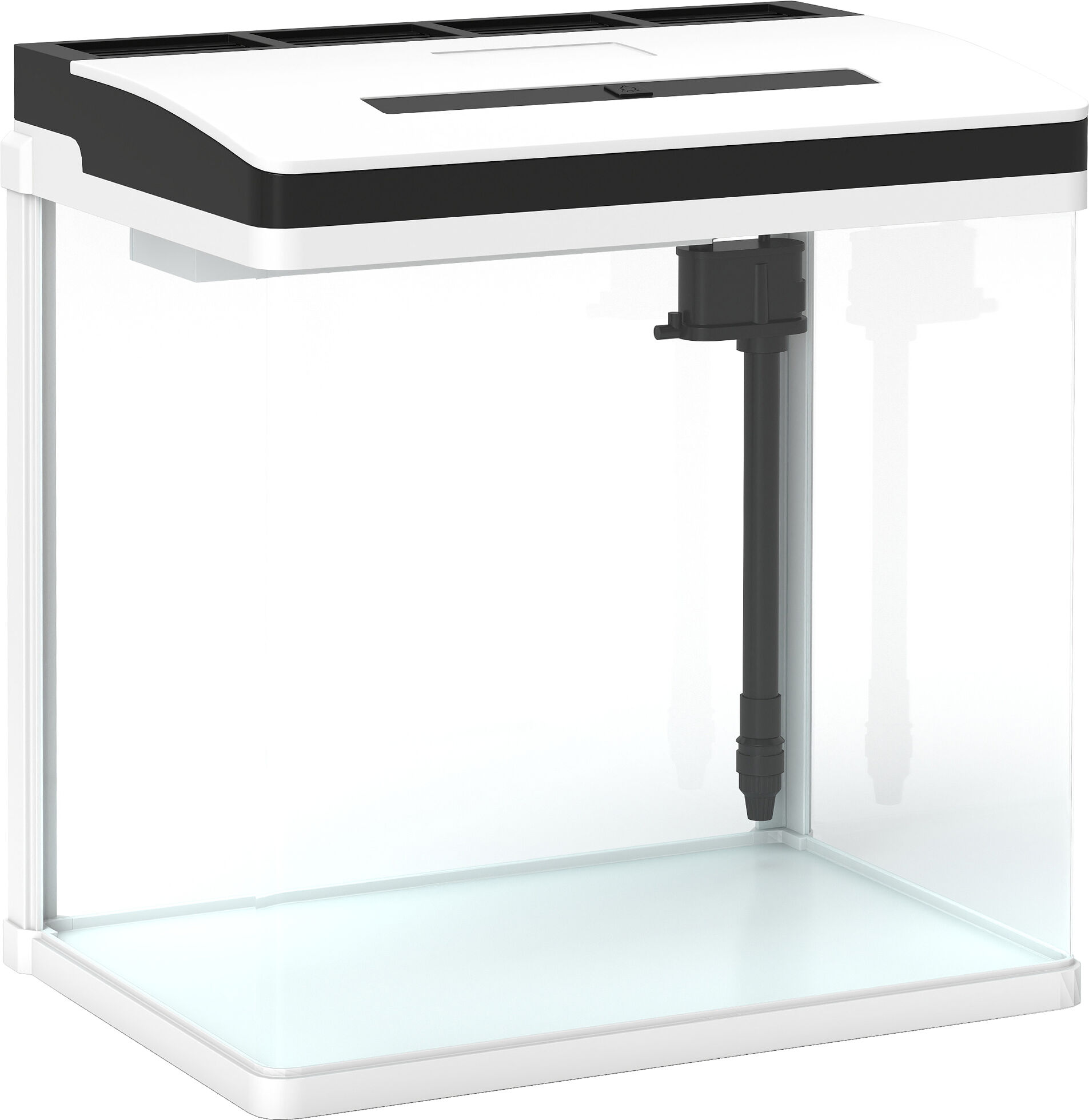 PawHut 13L Glass Aquarium Fish Tank with Filter, LED Lighting, for Betta, Guppy, Mini Parrot Fish, Shrimp, 29 x 20 x 30.5cm