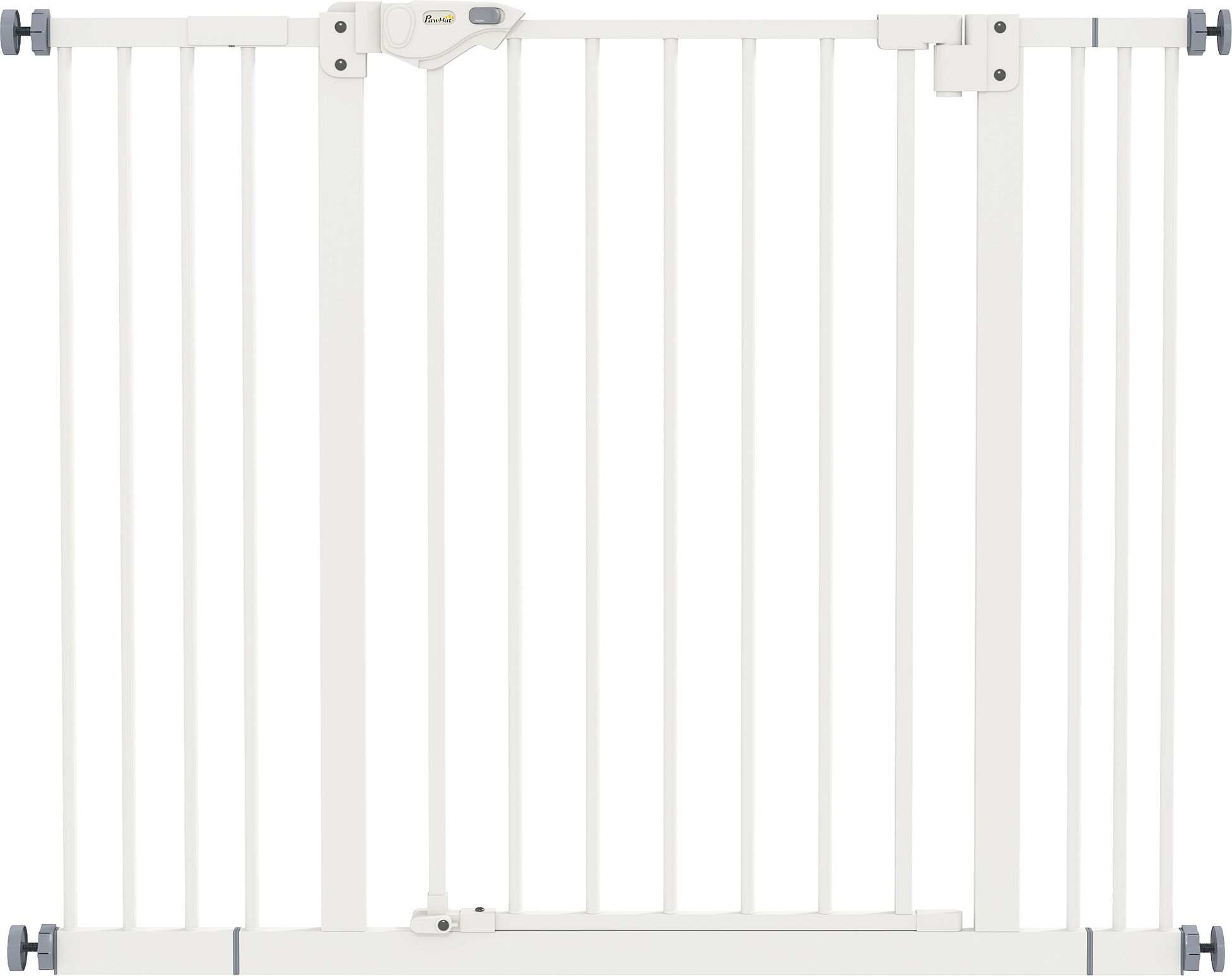 PawHut Adjustable Dog Gate, Metal Safety Barrier for Pets, Extends 74-100cm Wide, Easy Install, White Aosom UK