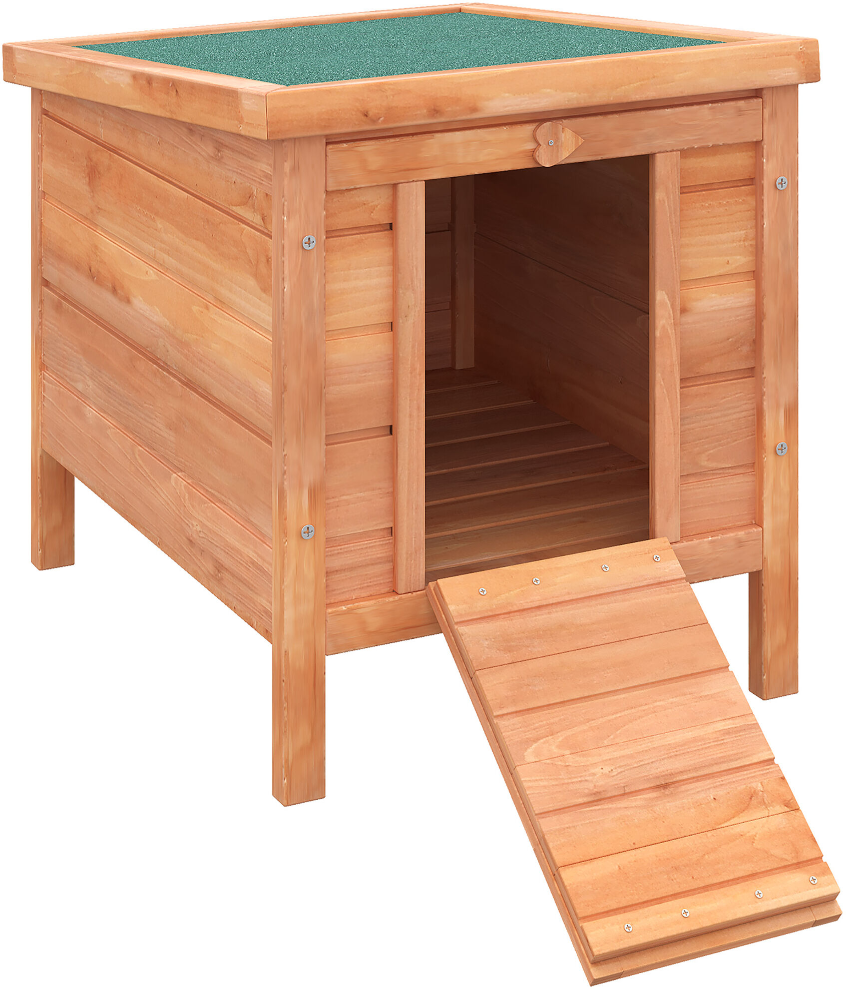PawHut Wooden Rabbit Hutch Bunny Puppy Cage Guinea Pig Hide House Pet Habitat Small Animals Ferret 51 x 42 x 43 cm, Natural Aosom UK
