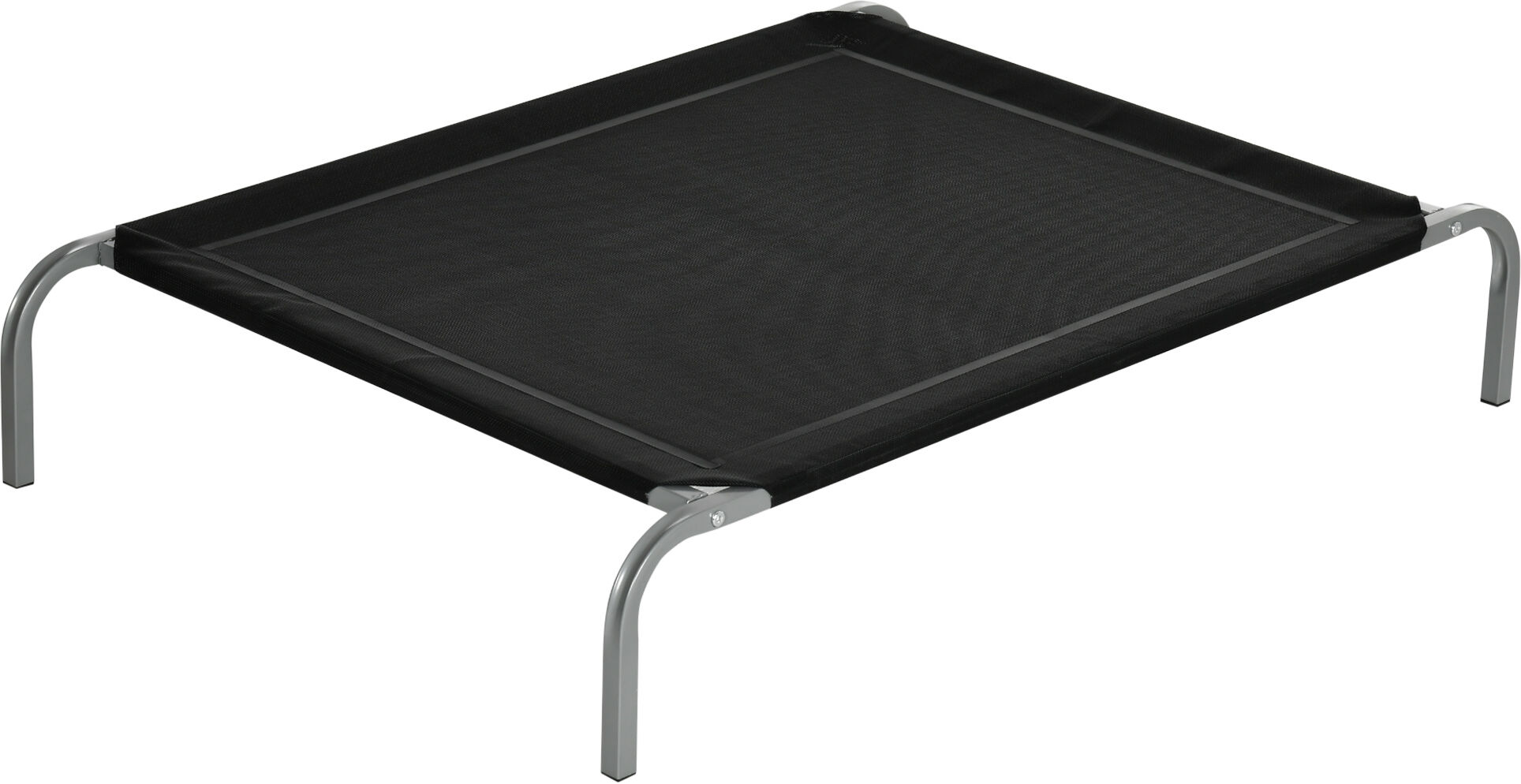 PawHut Cooling Elevated Pet Bed, Cot-Style for Large to Medium Dogs, Breathable Mesh Fabric with Non-slip Pads, 110 x 75 x 20 cm, Black Aosom UK