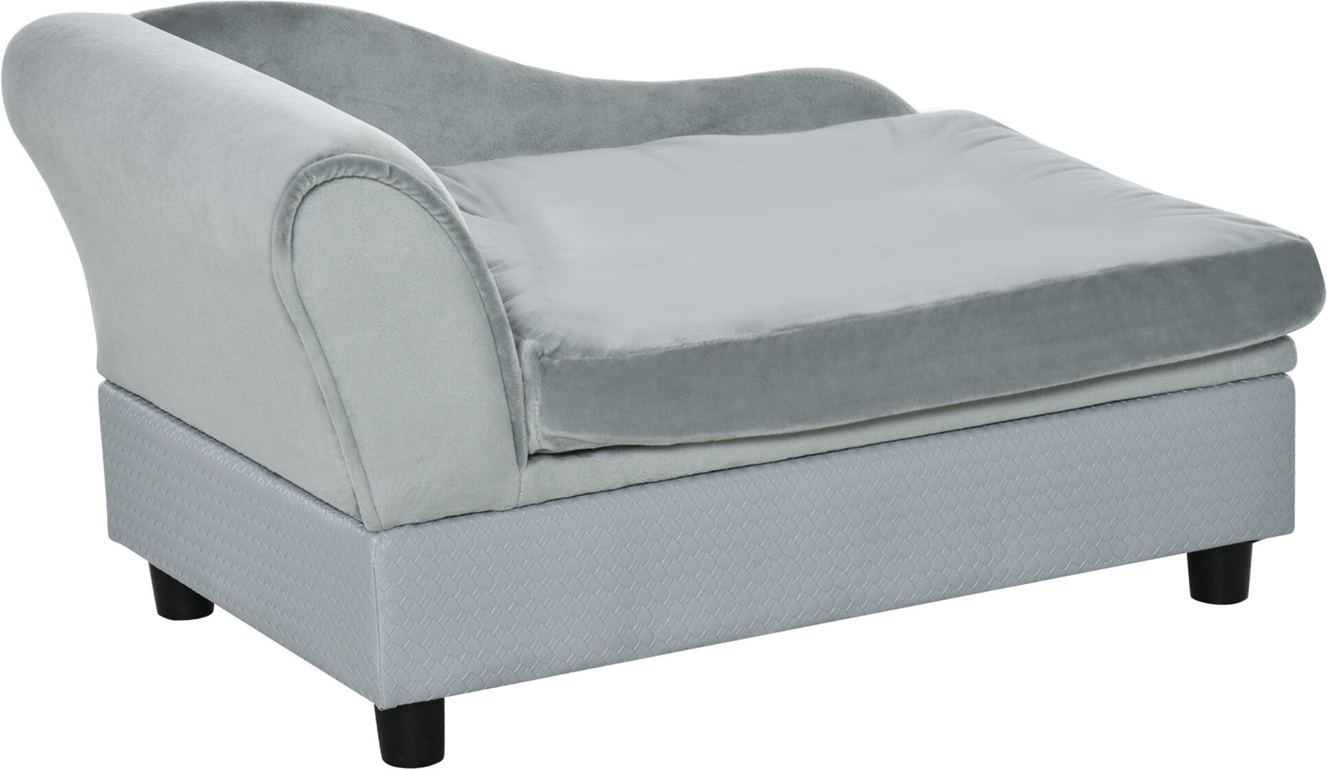 PawHut Pet Chair with Storage for Small Dogs, Cat Sofa with Soft Cushion, Light Blue, 76 x 45 x 41.5 cm Aosom UK