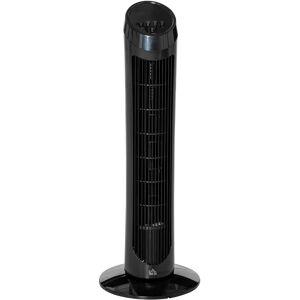 HOMCOM 30" Oscillating Tower Fan with 3 Speed Modes, Ultra Slim Design for Indoor Cooling, Noise Reduction Technology, Black