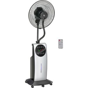 HOMCOM Pedestal Fan with Water Mist Spray, Humidifying Misting Fan, Standing Fan w/3 Speeds, 3.1L Water Tank Electric Mosquito Killer Jack, Black