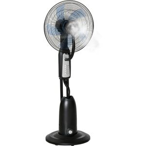 HOMCOM Pedestal Fan with Water Mist Spray, Standing Fan, Humidifying Misting Fan with 3 Speeds, 2.8L Water Tank, Black