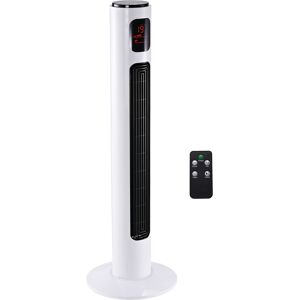 HOMCOM Freestanding 38'' Tower Fan with 3 Speeds, 3 Modes, 12h Timer, 70 Degree Oscillation, LED Panel, Remote Control, White