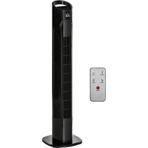 HOMCOM Freestanding Tower Fan, 3 Speed 3 Mode, 7.5h Timer, 70 Degree Oscillation, LED Panel, 5M Remote Controller, Black