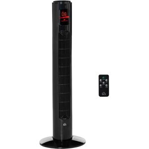 HOMCOM 38'' Freestanding Tower Fan, 3 Speed 3 Mode, 12h Timer, 70 Degree Oscillation, LED Panel, 5M Remote Controller, Black