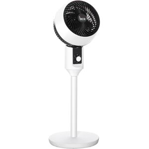 HOMCOM 32'' Air Circulator Fan 3 Speed, 70° Oscillation 90° Vertical Tilt, Round Base, Carry Handle, for Living Room, Bedroom, Office, Black and White