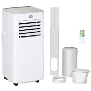 HOMCOM 7000 BTU Mobile Air Conditioner Portable AC Unit for Cooling Dehumidifying Ventilating with Remote Controller, LED Display for Bedroom, White