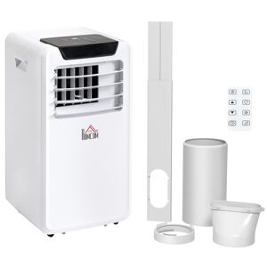 HOMCOM 10000 BTU Mobile Portable Air Conditioner Cooling Dehumidifying Ventilating Ac Unit w/ Remote Controller, LED Display, Timer, White