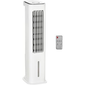 HOMCOM Ice Cooling Evaporative Air Cooler with Oscillation, 3 Modes, 3 Speeds, Remote Control, Timer, White