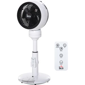 HOMCOM 28'' Air Circulator Fan 3 Speed 3 Mode, 70° Oscillation 90° Vertical Tilt, Height Adjustable, Remote Controller for Living Room, Black & White