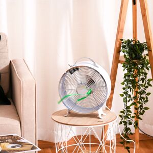 HOMCOM 26cm Electric Desk Fan, 2-Speed, Safety Guard, Anti-Slip, Portable Personal Cooling Fan for Home Office Bedroom, White