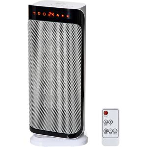 HOMCOM Ceramic Space Heater Oscillating Portable Tower Heater w/ Three Heating Mode, Programmable Timer, Over Heating & Tip-over Switch Protection